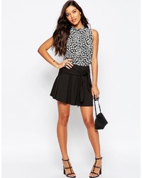 Asos Collection Skater Skirt In Jersey With Tie Knot Waist Detail