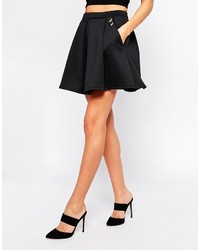Asos Collection Skater Skirt With Button Side Detail