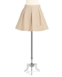 French Connection Faux Leather Perforated Skater Skirt