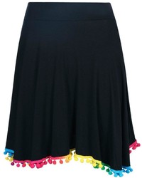 Boohoo Flavia Multi Coloured Pom Pom Skater Skirt