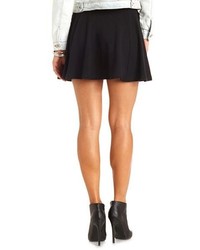 Charlotte Russe High Waisted Solid Cotton Skater Skirt
