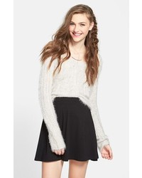 Lily White Skater Skirt Solid Black Large