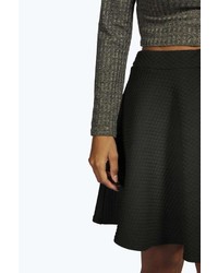 Boohoo Luanna Quilted Fit And Flare Skater Skirt