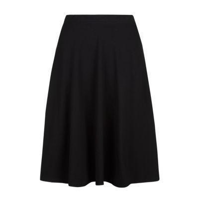 New Look Petite Black Jersey Skater Midi Skirt, $17 | New Look | Lookastic