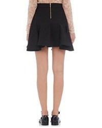 Lanvin Oxford Cloth Miniskirt Black Blue
