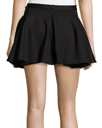 Torn By Ronny Kobo Pleated Stretch Knit A Line Skirt Black