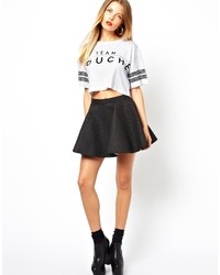 Bitching & Junkfood Quilted Skater Skirt Black