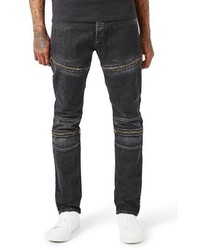 Topman Aaa Collection Stretch Skinny Fit Moto Jeans
