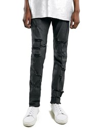 Topman Aaa Collection Wax Coated Stretch Skinny Fit Jeans