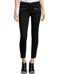 7 For All Mankind Air Ankle Skinny Jeans Wzip Pockets Black