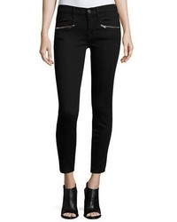 7 For All Mankind Air Ankle Skinny Jeans Wzip Pockets Black