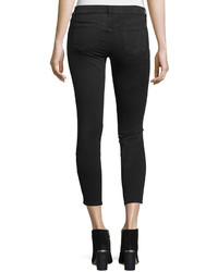 J Brand Alba Embellished Skinny Cropped Jeans Black