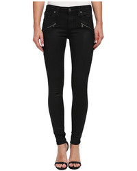 Big Star Alex Skinny Jean With Front Zippers In Coated Black