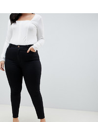 Asos Curve Asos Design Curve Ridley High Waist Skinny Jeans In Clean Black