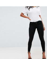 Asos Petite Asos Design Petite Whitby Low Rise Skinny Jeans In Clean Black