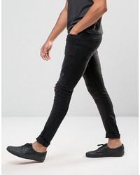 Religion Biker Jean With Rip Repair Knee Detail In Skinny Fit With Stretch