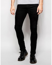 Religion Biker Jeans In Skinny Fit With Stretch In Washed Black