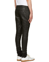 Balmain Black Coated Super Skinny Jeans