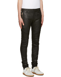 Balmain Black Coated Super Skinny Jeans