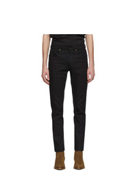 Saint Laurent Black Cropped Skinny Jeans