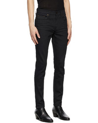 Saint Laurent Black Cropped Used Denim Jeans
