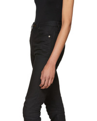 Saint Laurent Black High Waisted Skinny Jeans