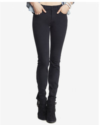 Express Black Mid Rise Stretch Skinny Jeans