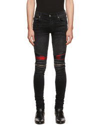 Amiri Black Paneled Plaid Jeans