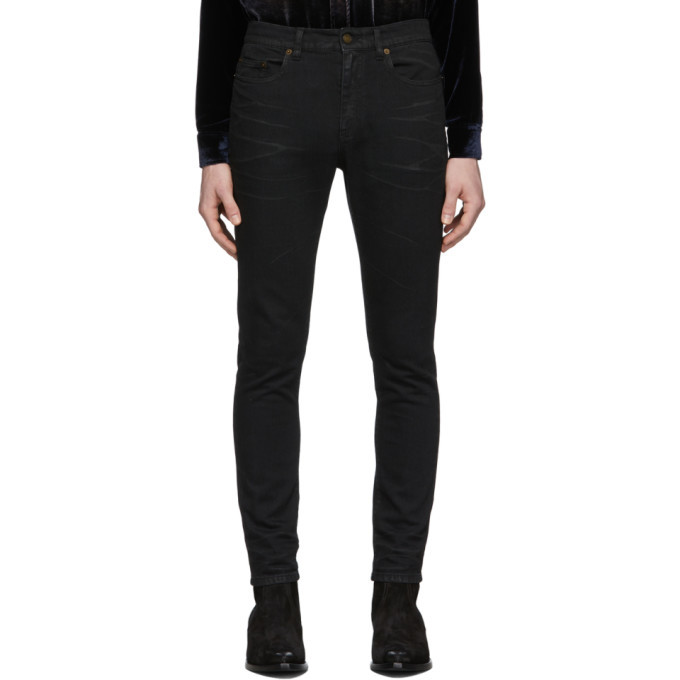 Saint Laurent Black Skinny Jeans, $650 | SSENSE | Lookastic