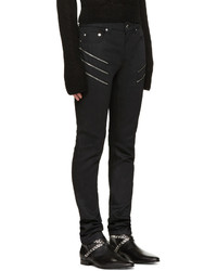 Saint Laurent Black Skinny Zip Jeans