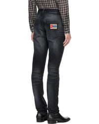 Saint Laurent Black Universite Low Waisted Skinny Jeans