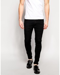 Asos Brand Extreme Super Skinny Jeans In Black