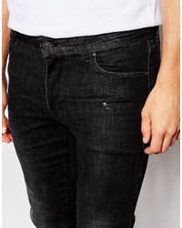 Asos Brand Extreme Super Skinny Jeans With Abrasions