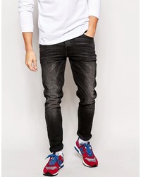 Asos Brand Skinny Jeans In Washed Black