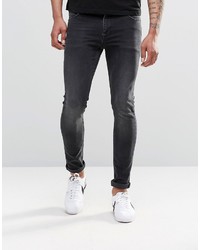 Asos Brand Super Skinny Jeans In 125oz In Washed Black