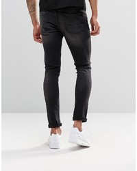 Asos Brand Super Skinny Jeans In 125oz Washed Black