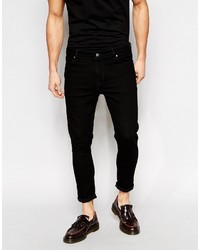 Asos Brand Super Skinny Jeans In Cropped Length In Black