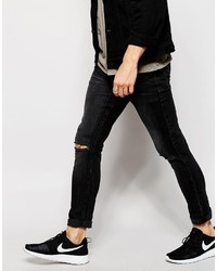 Asos Brand Super Skinny Jeans With Rips
