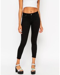 Asos Collection Lisbon Midrise Skinny Jeans In Washed Black