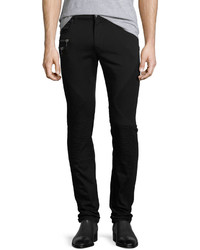 Versace Collection Skinny Moto Denim Jeans Black