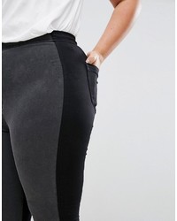 Asos Curve Curve Rivington High Waisted Denim Jeggings In Tonal Black And Washed Black
