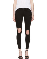 Frame Denim Black Le Skinny De Jeanne Crop Jeans