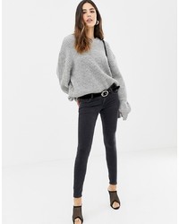 ASOS DESIGN Extreme Low Rise Skinny Jeans In Washed Black