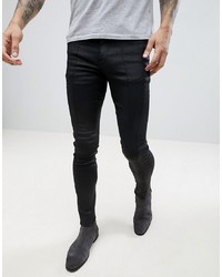 ASOS DESIGN Extreme Super Skinny In Black With Cut And Sew Panelling