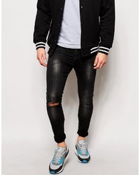 Asos Extreme Super Skinny Jeans With Rip