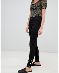 Pieces Five Betty Mid Rise Skinny Jeans With Ankle Studs