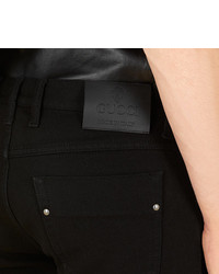 Gucci Black Denim Skinny Jeans With Stud Detail