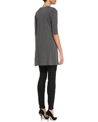 Eileen Fisher Half Sleeve Silk Jersey Tunic Stretchy Jean Leggings