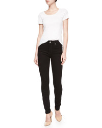 7 For All Mankind High Waist Skinny Jeans Slim Illusion Luxe Black