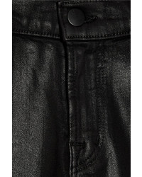 J Brand Hipster Coated Low Rise Skinny Jeans Black
